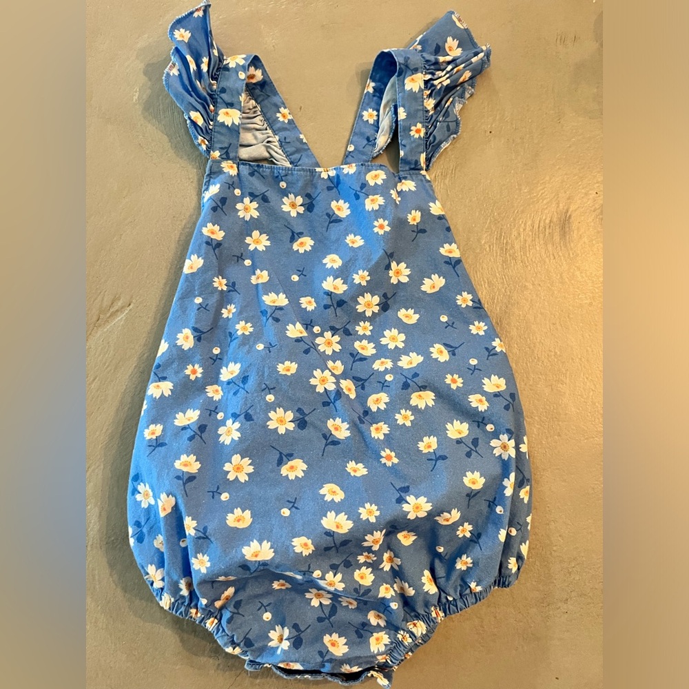 Posh peanut floral Blue Romper